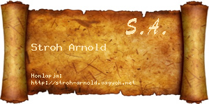 Stroh Arnold névjegykártya