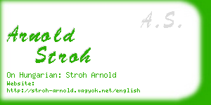 arnold stroh business card